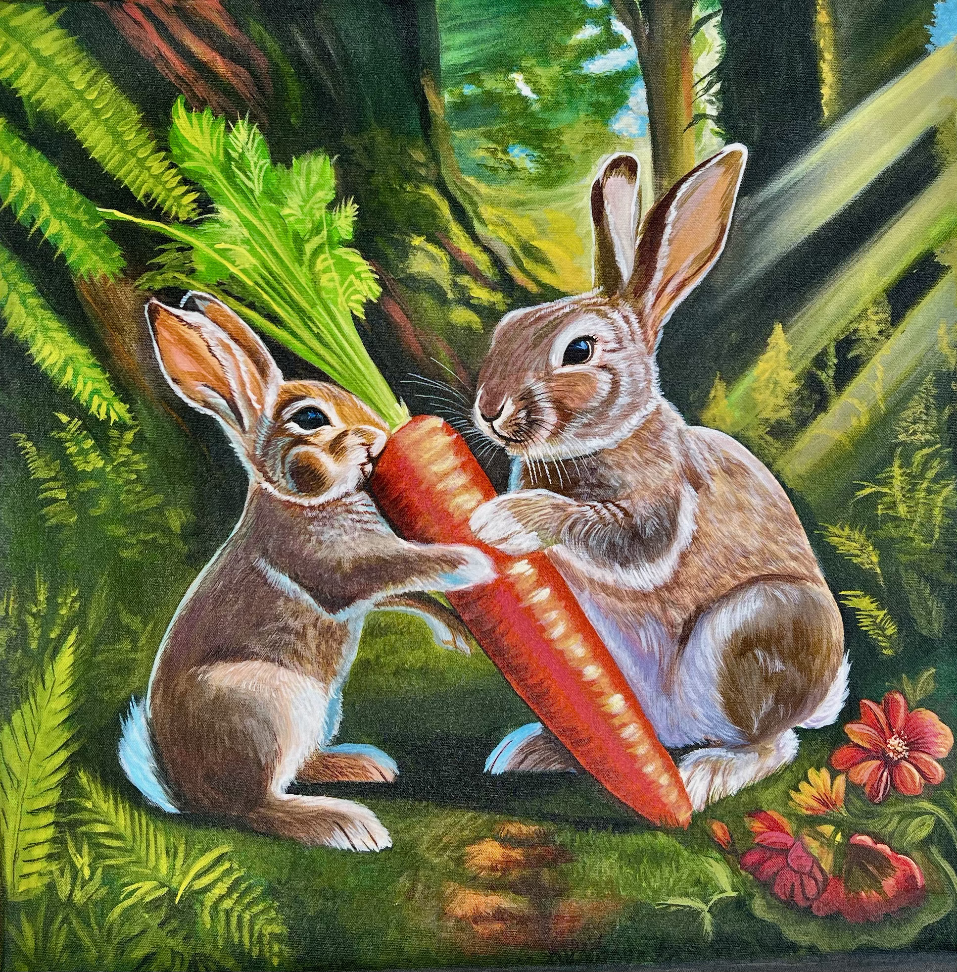Two Bunnies, One Big Treat